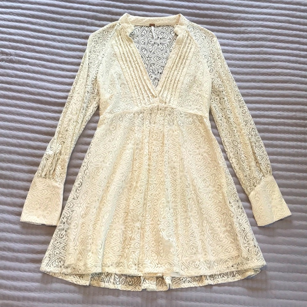 Free People white lace dress